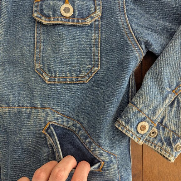 FLANNEL LINED VINTAGE JEAN JACKET - Picture 3 of 3